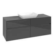 V&B Meuble sous lavabo Collaro 140x54,8x50cm, avec évier central, gris brillant