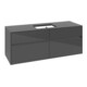 V&B Meuble sous lavabo Collaro 140x54,8x50cm, avec évier central, gris brillant-3