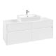 V&B Meuble sous lavabo Collaro 140x54,8x50cm, avec LED 10W, blanc mat-1