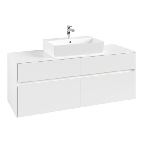 V&B Meuble sous lavabo Collaro 140x54,8x50cm, avec LED 10W, blanc mat