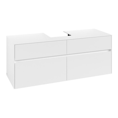 V&B Meuble sous lavabo Collaro 140x54,8x50cm, avec trou central, blanc mat