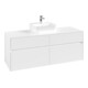 V&B Meuble sous lavabo Collaro 140x54,8x50cm, avec trou central, blanc mat-3