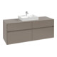 V&B Meuble sous lavabo Collaro 140x54,8x50cm, avec trou central, rouge vin-1