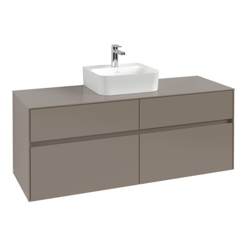 V&B Meuble sous-lavabo Collaro 140x54,8x50cm, avec trou central, taupe