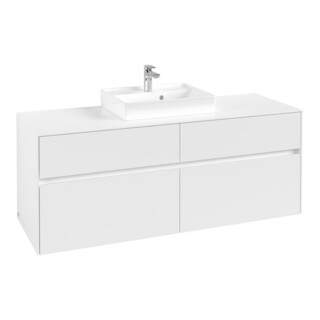 V&B Meuble sous-lavabo Collaro 140x54,8x50cm, f EV central, blanc mat