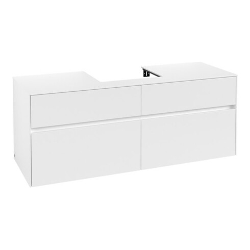 V&B Meuble sous-lavabo Collaro 140x54,8x50cm, f EV central, blanc mat