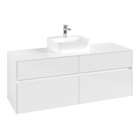 V&B Meuble sous lavabo Collaro 140x54,8x50cm, f WT mi, LED 10W, blanc brillant