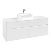 V&B Meuble sous lavabo Collaro 140x54,8x50cm, f WT mi, LED 10W, blanc brillant
