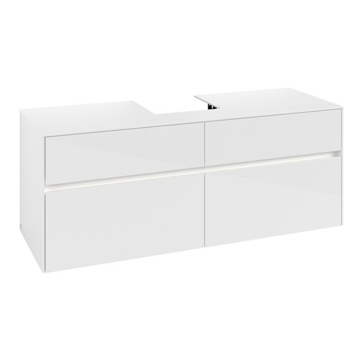V&B Meuble sous lavabo Collaro 140x54,8x50cm, f WT mi, LED 10W, blanc brillant