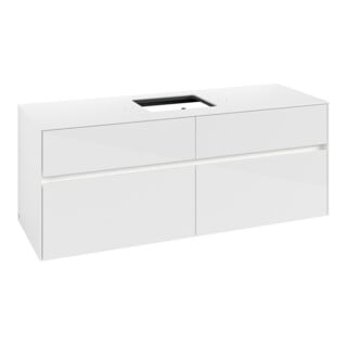 V&B Meuble sous lavabo Collaro 140x54,8x50cm, f WT mi, LED 10W, blanc brillant