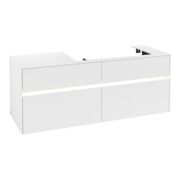 V&B Meuble sous-lavabo Collaro 140x54,8x50cm, lavabo à droite, avec LED, blanc mat