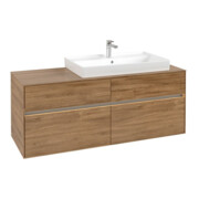 V&B Meuble sous lavabo Collaro 140x54,8x50cm, lavabo à droite, avec LED, Kan Oa-3