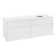 V&B Meuble sous-lavabo Collaro 140x54,8x50cm, lavabo à droite, Blanc brillant-1