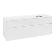 V&B Meuble sous-lavabo Collaro 140x54,8x50cm, lavabo à droite, Blanc brillant