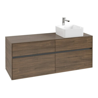 V&B Meuble sous lavabo Collaro 140x54,8x50cm, lavabo à droite, chêne Arizona