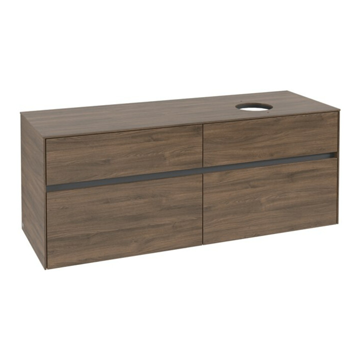 V&B Meuble sous lavabo Collaro 140x54,8x50cm, lavabo à droite, chêne Arizona