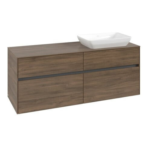 V&B Meuble sous lavabo Collaro 140x54,8x50cm, lavabo à droite, chêne arizona