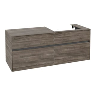 V&B Meuble sous lavabo Collaro 140x54,8x50cm, lavabo à droite, chêne stone