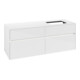 V&B Meuble sous-lavabo Collaro 140x54,8x50cm, lavabo à droite, LED 10W, blanc brillant-1