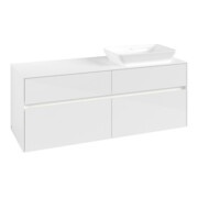 V&B Meuble sous-lavabo Collaro 140x54,8x50cm, lavabo à droite, LED 10W, blanc brillant-3