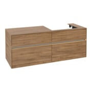 V&B Meuble sous-lavabo Collaro 140x54,8x50cm, lavabo à droite, LED 10W, Kan Oa-3