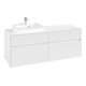V&B Meuble sous-lavabo Collaro 140x54,8x50cm, lavabo à gauche, blanc mat-1