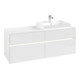 V&B Meuble sous-lavabo Collaro 140x54,8x50cm, lavabo droit, LED 10W, blanc brillant-4