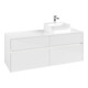 V&B Meuble sous-lavabo Collaro 140x54,8x50cm, lavabo droit, LED 10W, blanc brillant-1