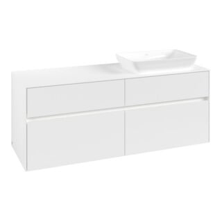 V&B Meuble sous-lavabo Collaro 140x54,8x50cm, Lavabo droit, LED 10W, blanc mat