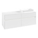 V&B Meuble sous-lavabo Collaro 140x54,8x50cm, Lavabo droit, LED 10W, blanc mat-1