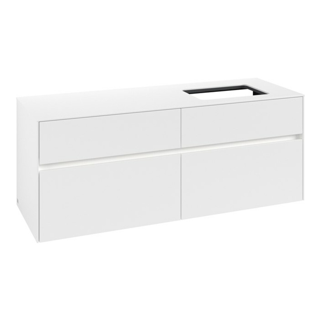 V&B Meuble sous-lavabo Collaro 140x54,8x50cm, Lavabo droit, LED 10W, blanc mat