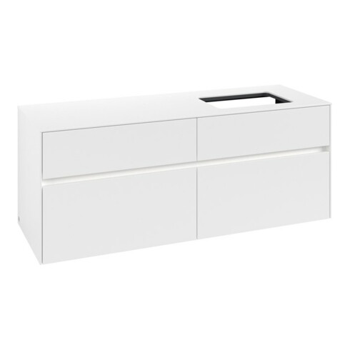 V&B Meuble sous-lavabo Collaro 140x54,8x50cm, Lavabo droit, LED 10W, blanc mat