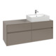 V&B Meuble sous-lavabo Collaro 140x54,8x50cm, lavabo droit, LED 10W, bleu volcan-1