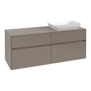 V&B Meuble sous lavabo Collaro 140x54,8x50cm, lavabo droit, LED 10W, Mar blanc