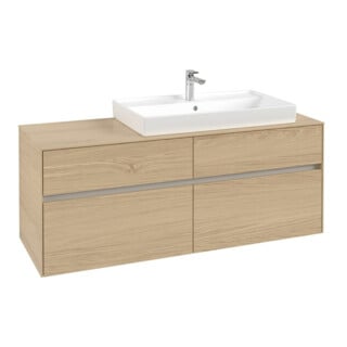 V&B Meuble sous lavabo Collaro 140x54,8x50cm, lavabo droite, chêne nordique