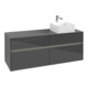 V&B Meuble sous-lavabo Collaro 140x54,8x50cm, lavabo droite, LED 10W, glo Gr-1