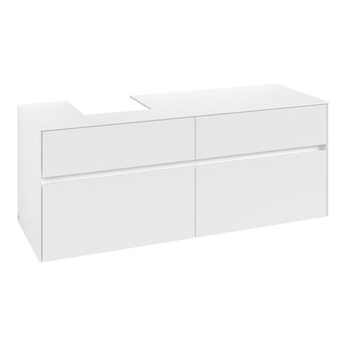 V&B Meuble sous lavabo Collaro 140x54,8x50cm, lavabo gauche, blanc mat