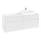 V&B Meuble sous lavabo Collaro 140x54,8x50cm, lave-mains à droite, blanc mat-1