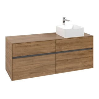 V&B Meuble sous lavabo Collaro 140x54,8x50cm, LV droit, chêne Kansas