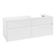 V&B Meuble sous-lavabo Collaro 140x54,8x50cm, LV droite, blanc brillant-1