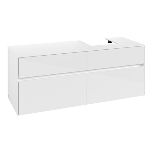 V&B Meuble sous lavabo Collaro 140x54,8x50cm, LV droite, blanc brillant