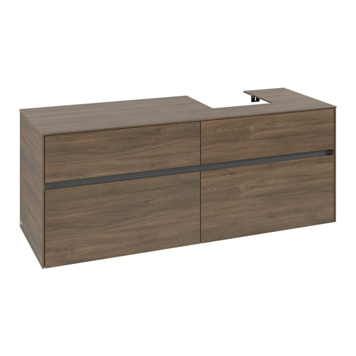 V&B Meuble sous lavabo Collaro 140x54,8x50cm, LV droite, chêne Arizona