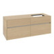 V&B Meuble sous lavabo Collaro 140x54,8x50cm, LV droite, chêne nordique-1