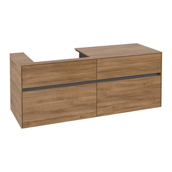 V&B Meuble sous-lavabo Collaro 140x54,8x50cm, LV gauche, chêne Kansas