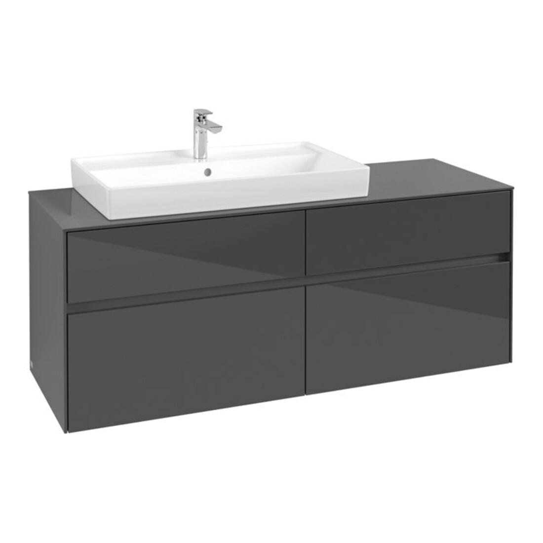 V&B Meuble sous lavabo Collaro 140x54,8x50cm, LV gauche, gris brillant