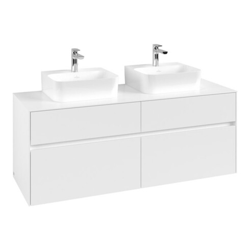 V&B Meuble sous-lavabo Collaro 140x54,8x50cm, pour 2 vasques, blanc mat