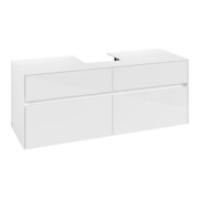 V&B Meuble sous lavabo Collaro 140x54,8x50cm, pour lavabo central, blanc brillant