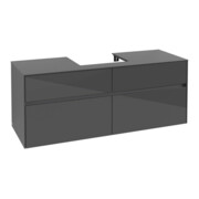 V&B Meuble sous lavabo Collaro 140x54,8x50cm, pour WT central, gris brillant-4