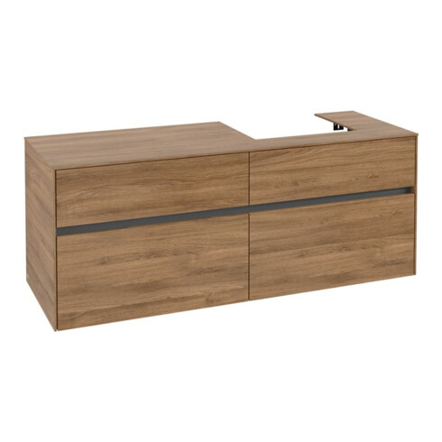 V&B Meuble sous lavabo Collaro 140x54,8x50cm, vasque à droite, chêne Kansas