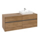 V&B Meuble sous lavabo Collaro 140x54,8x50cm, vasque à droite, chêne Kansas-3